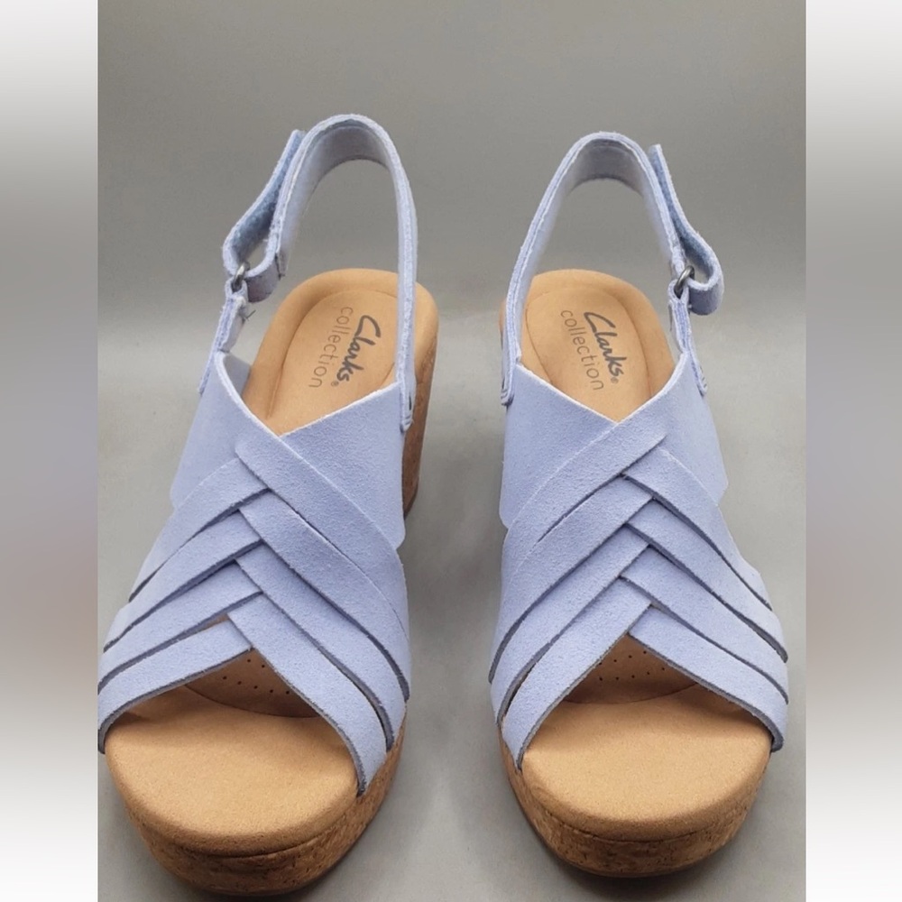 Clark’s Elegant Blue Wedge Sandals